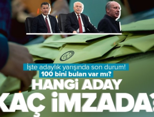 Cumhurbaşkanı adayları kaç imza topladı?