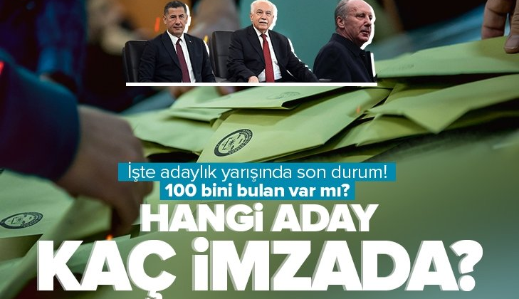 Cumhurbaşkanı adayları kaç imza topladı?