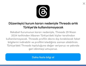 Threads’in Türkiye’de Kullanımı Yasaklandı
